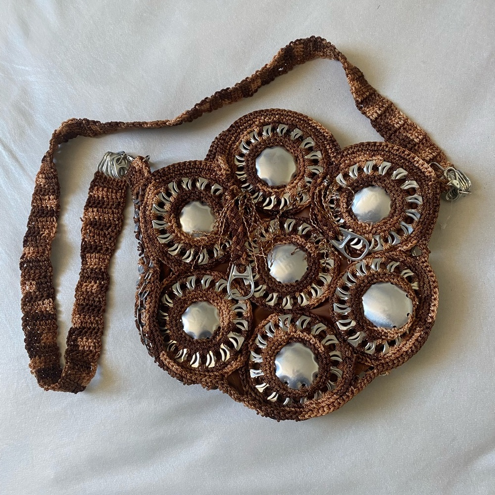 Handmade Bottle Can and Crochet Flower Bag